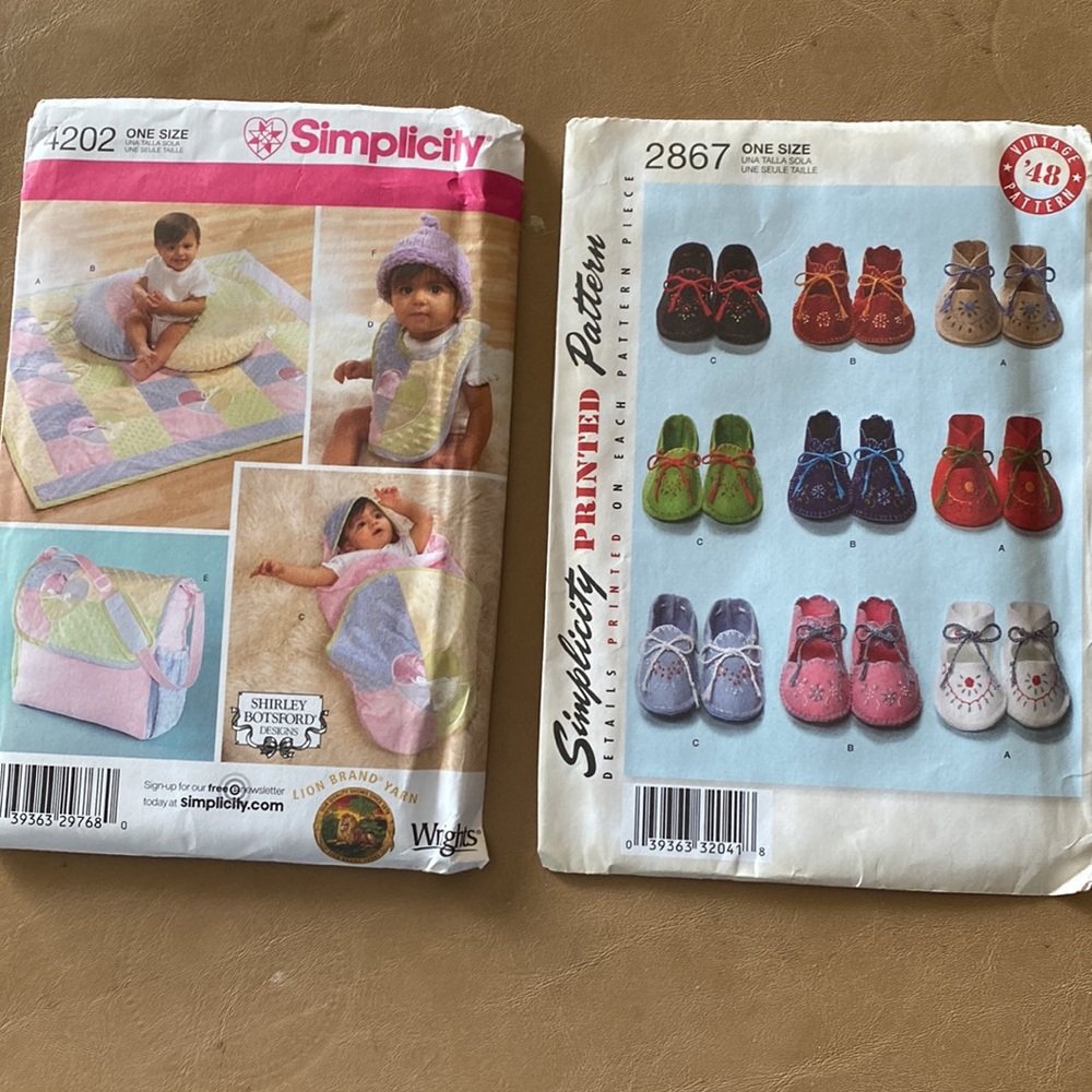 New Simplicity Baby Accessories & Shoe Patterns, uncut Size One Size